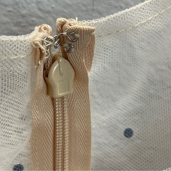 Mac Duggal Beige Flutter Sleeve High Neck Embellished Floral Dress Nude 20510 - Picture 7 of 16